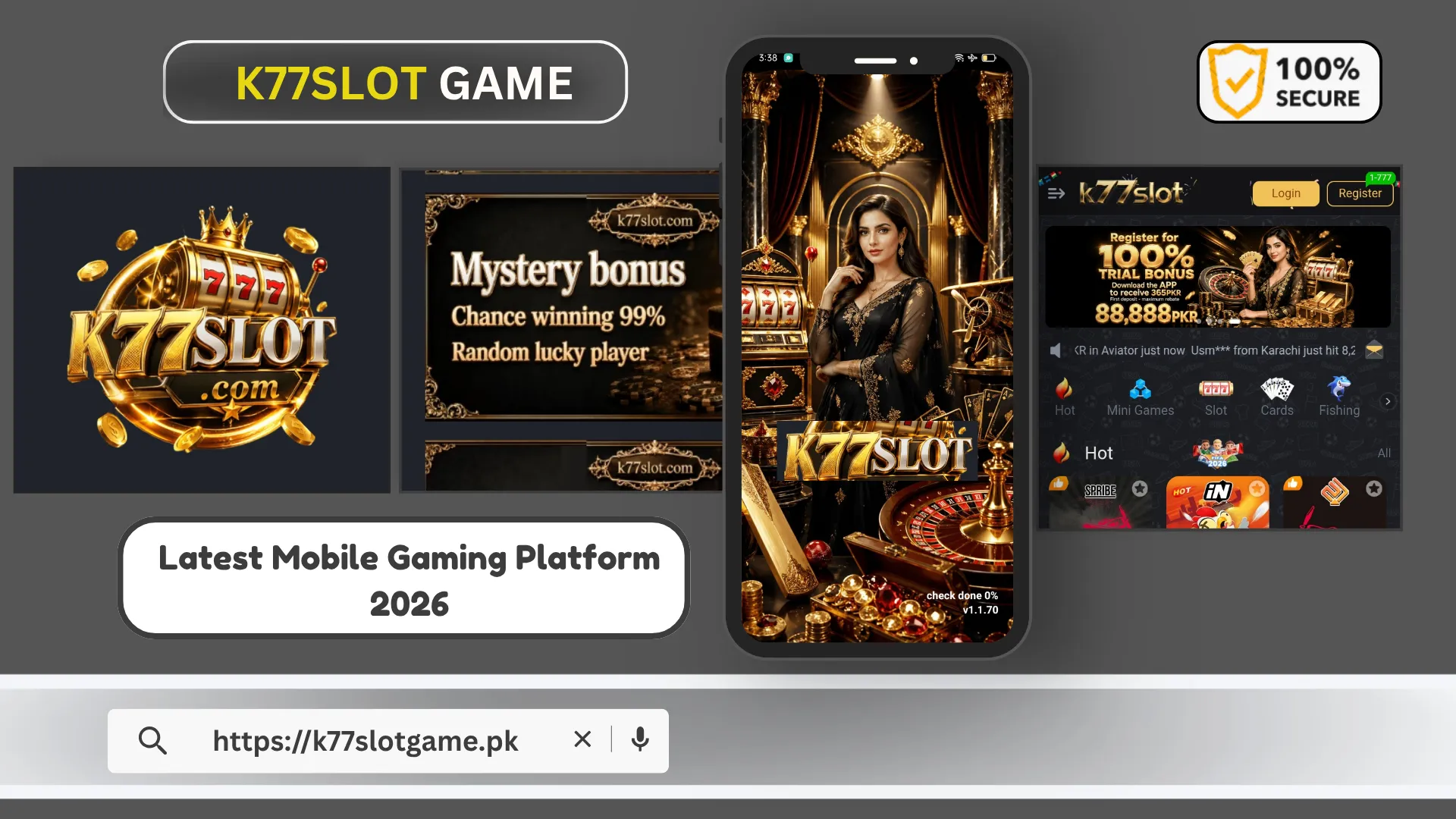 K77Slot Game latest Android gaming platform interface